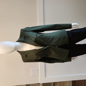Dark green single button blazer